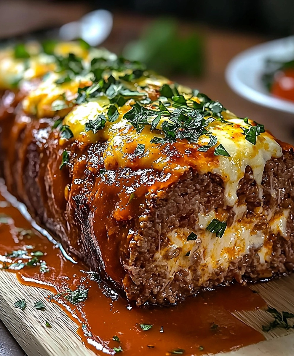 Stuffed Meatloaf with Mozzarella