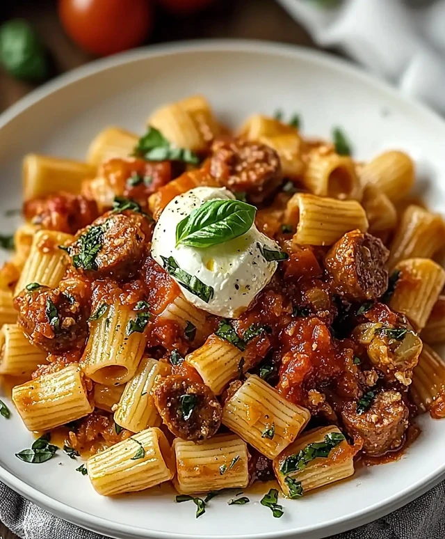 Caprese Pasta with Sausage