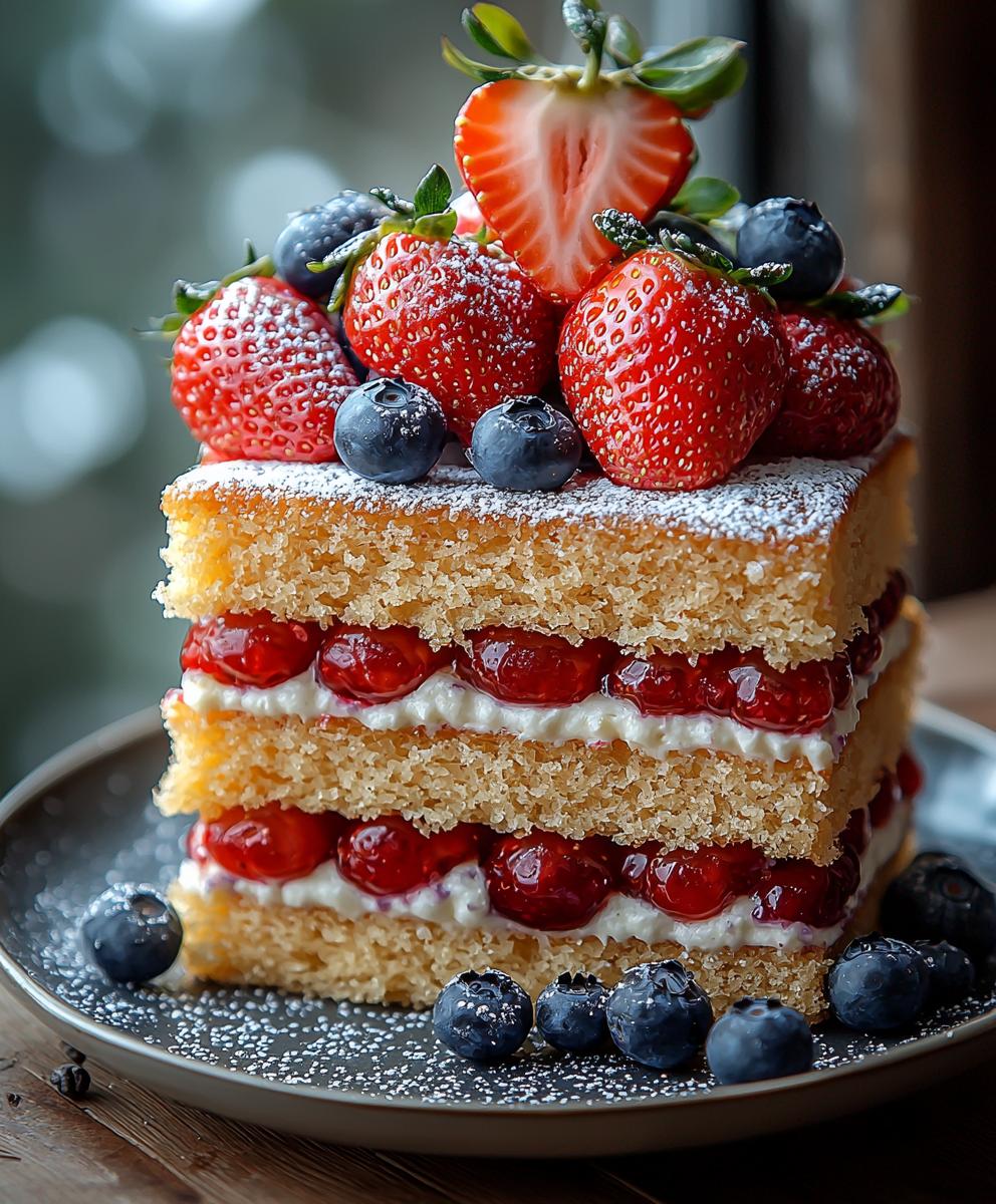 Strawberry Blueberry Cake
