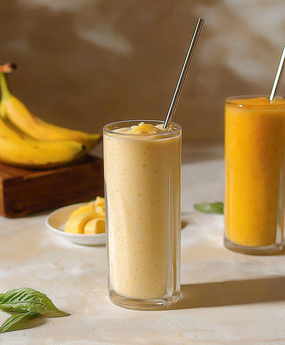 Mango roasted banana lassi