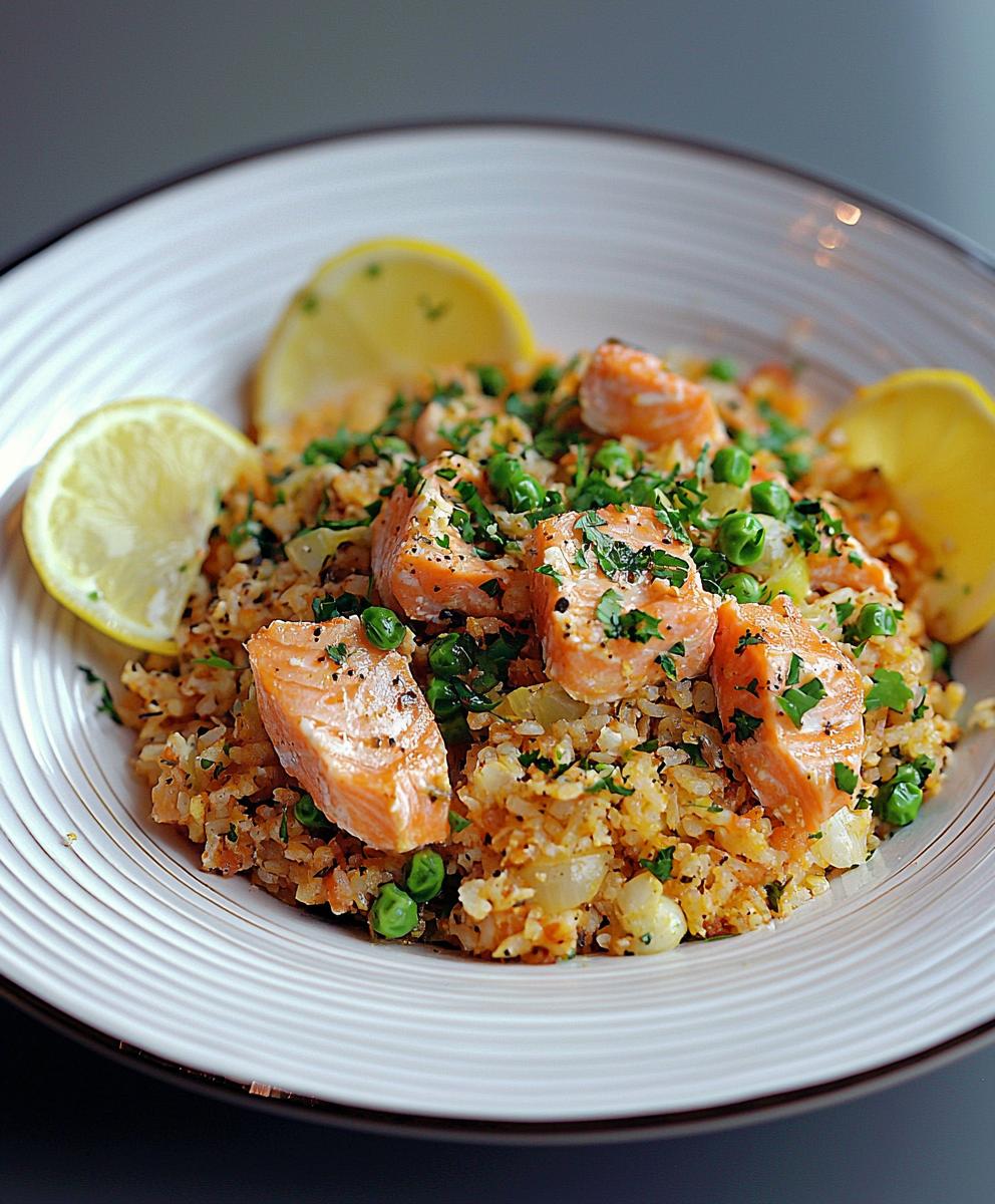 Hot smoked salmon kedgeree