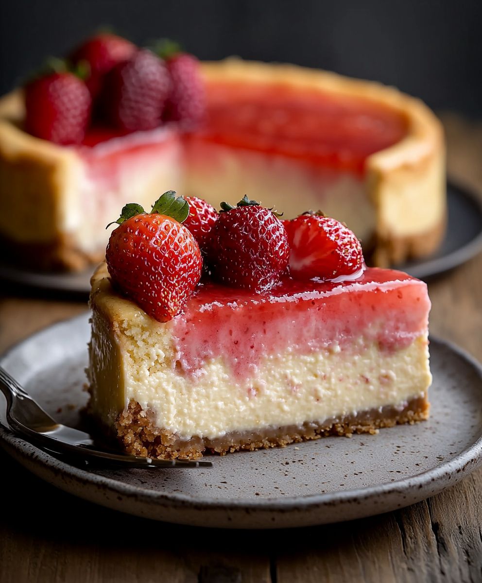 Baked Strawberry Cheesecake