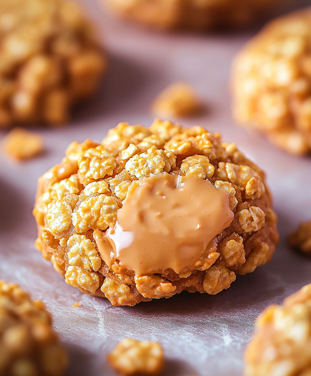 Peanut Butter Cornflake Cookies