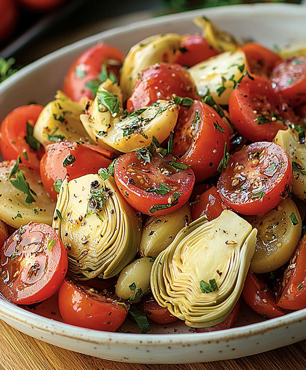Tuscan artichoke tomato salad