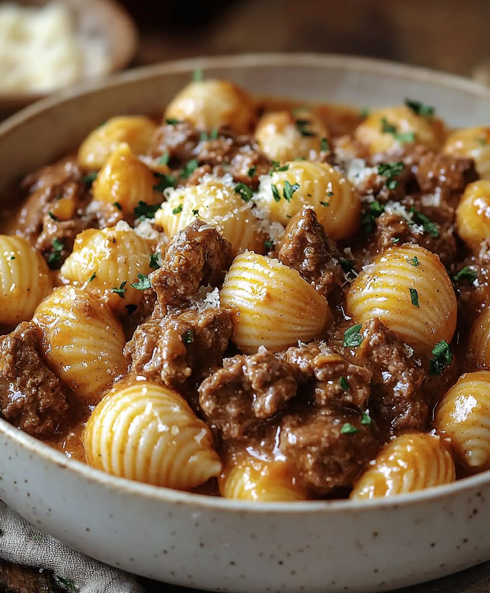 Creamy Beef Shells