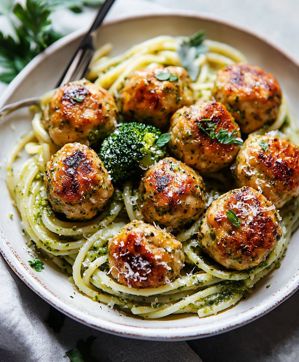 Baked Chicken Meatballs Pasta