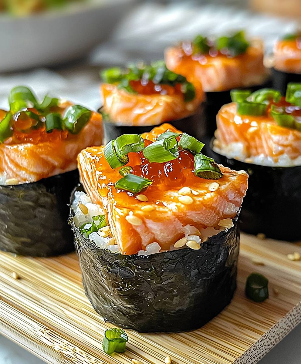 Spicy Salmon Sushi Cups