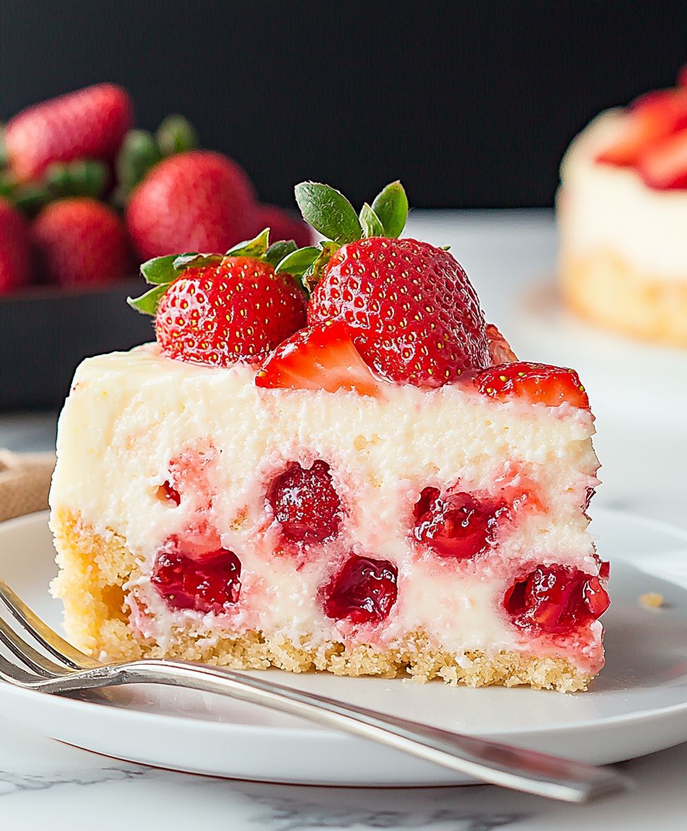 Strawberry Cheesecake Poke Cake