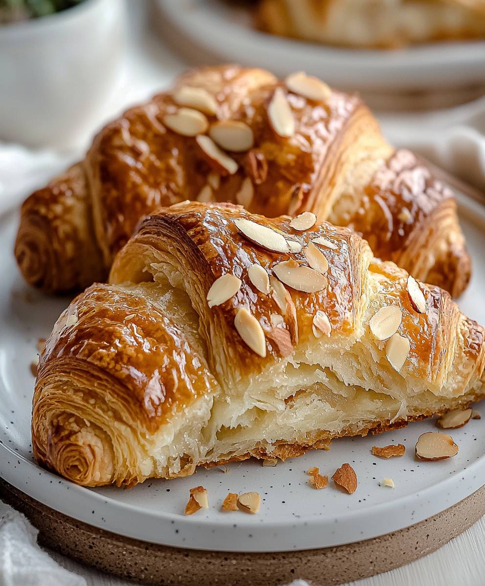 Almond Croissants Baking