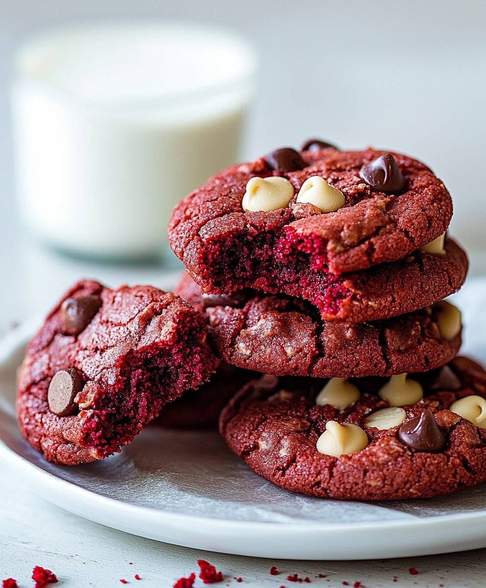 Red Velvet Chocolate Chip Cookies