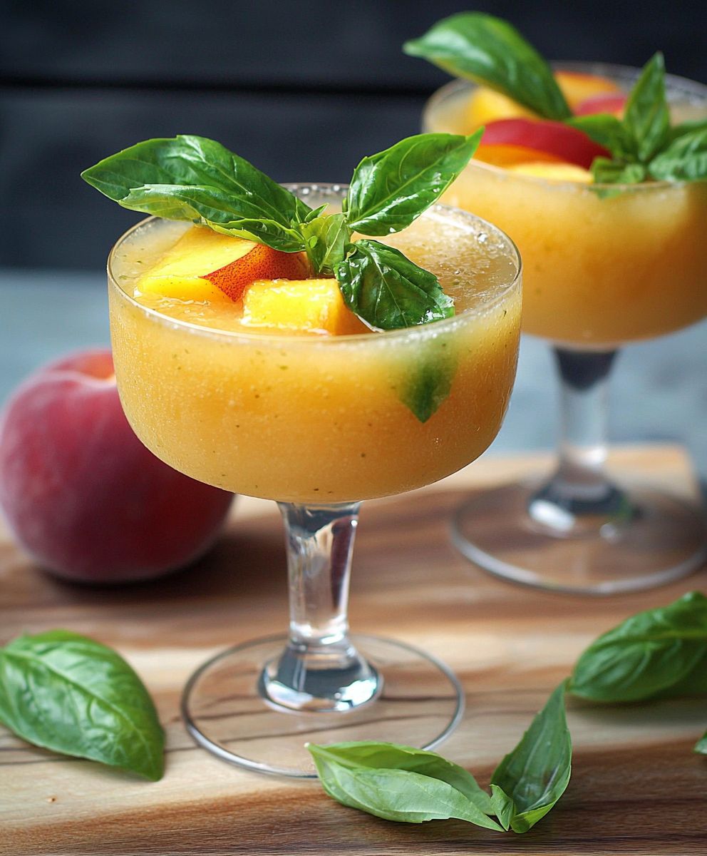 Peach Basil Margaritas