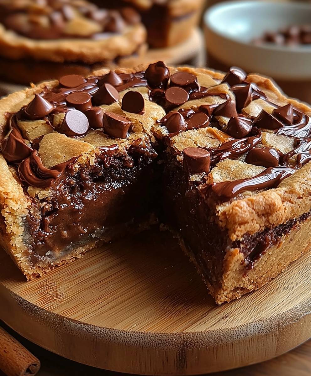 Nutella Stuffed Cookie Pie