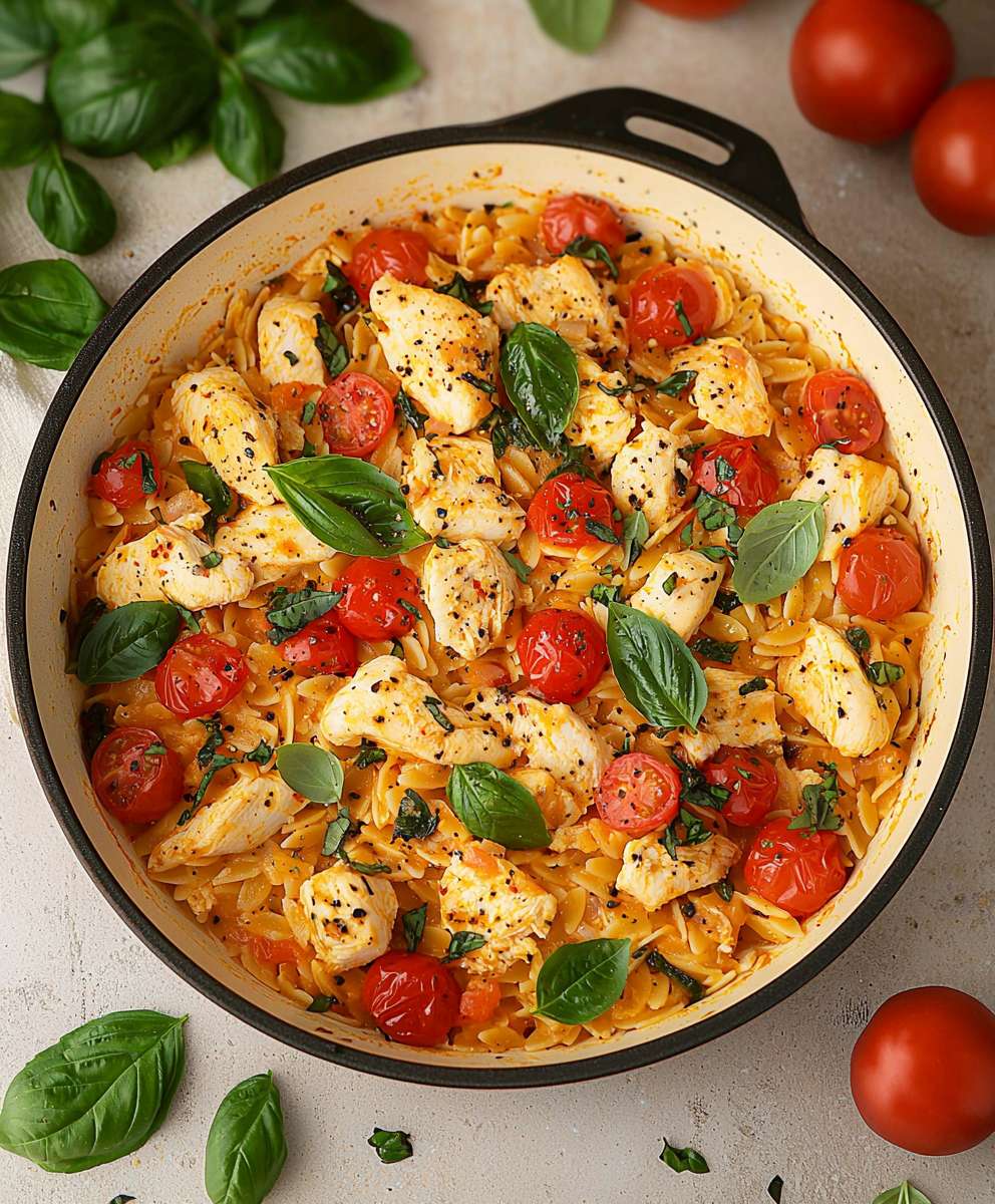 Caprese Chicken Orzo