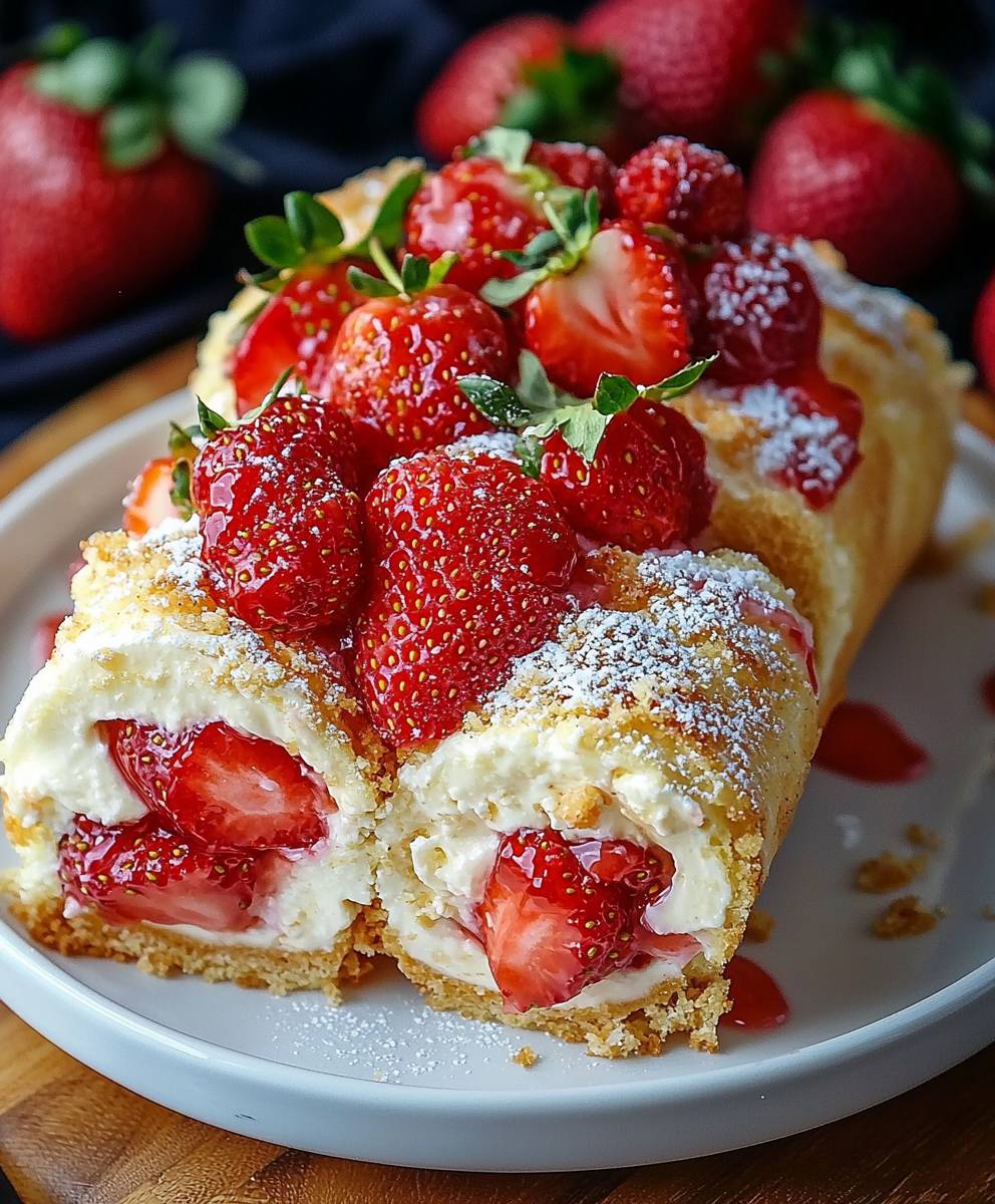 Strawberry Shortcake Cheesecake Rolls