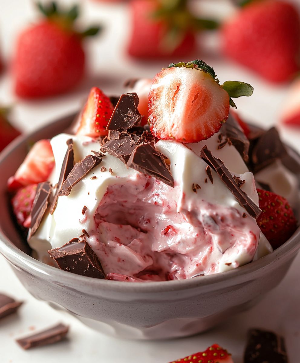 Chocolate strawberry yogurt