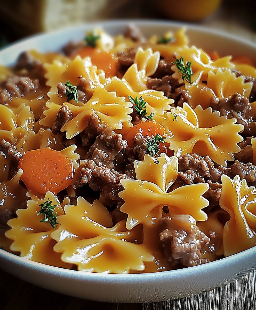 Velveeta beef bowtie pasta