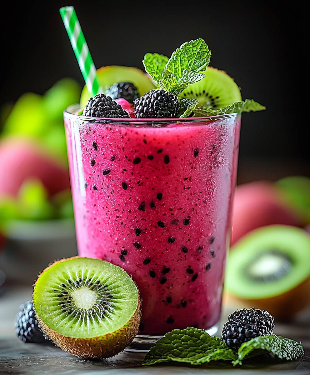 Kiwi Hibiscus Tea Smoothie