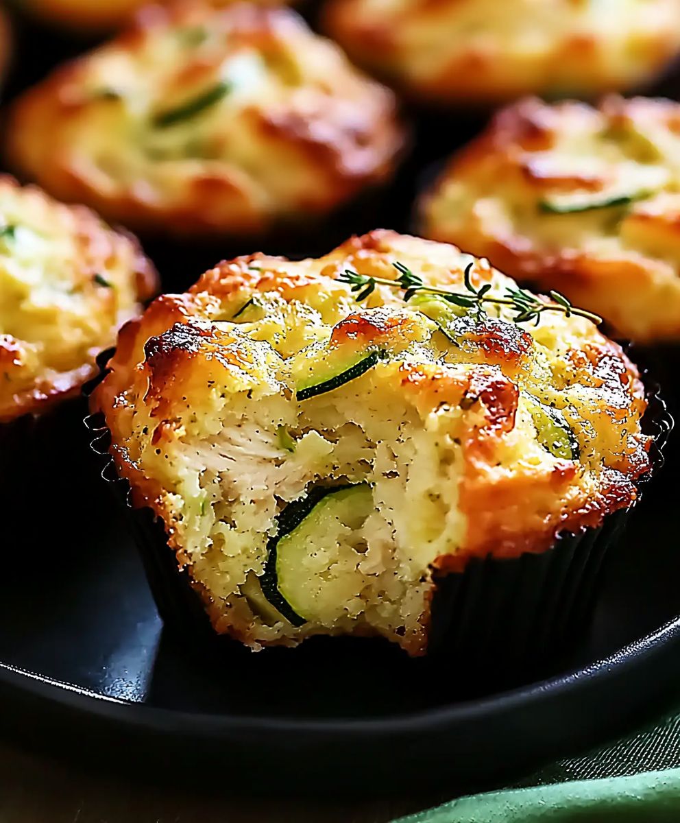Chicken cheese zucchini muffins