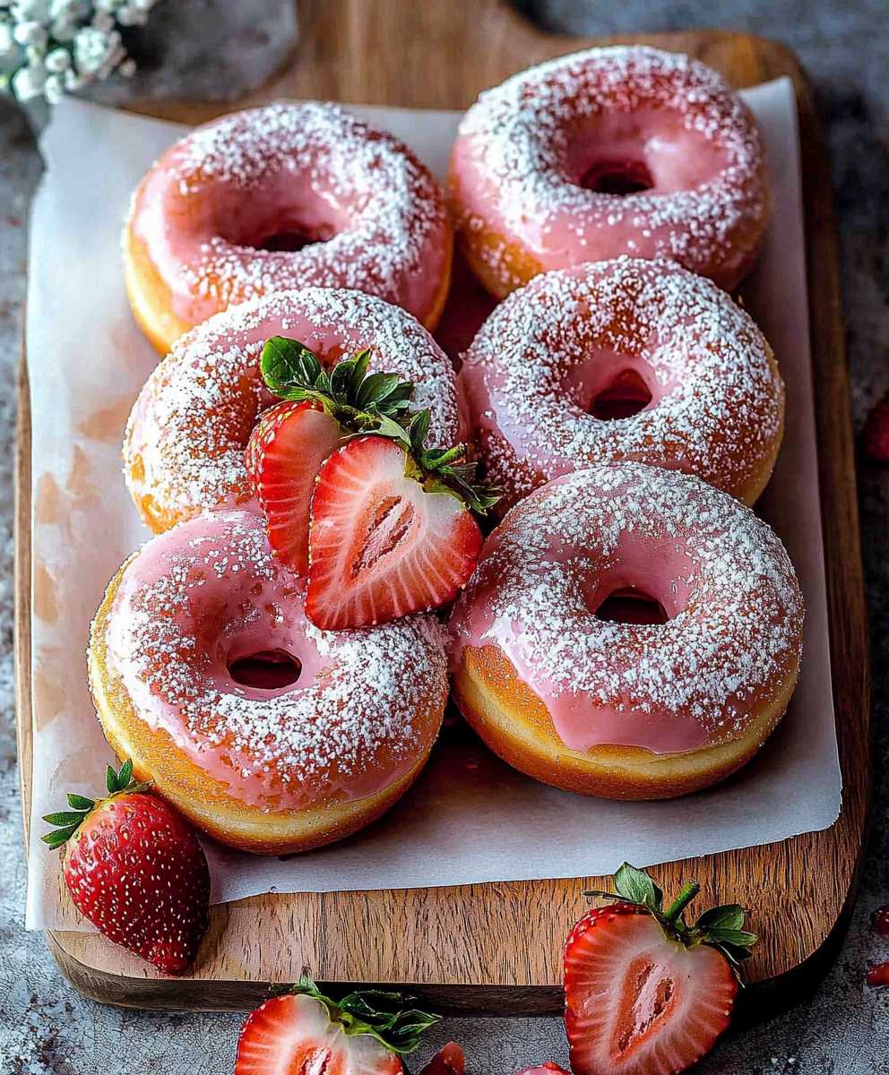 Strawberry donut rolls
