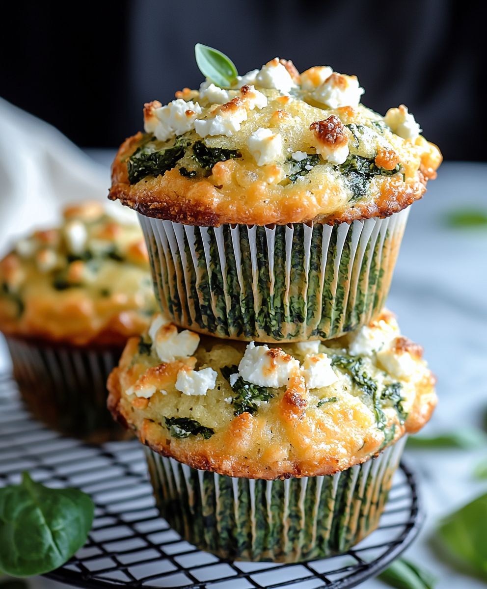 Spinach feta cheese muffins