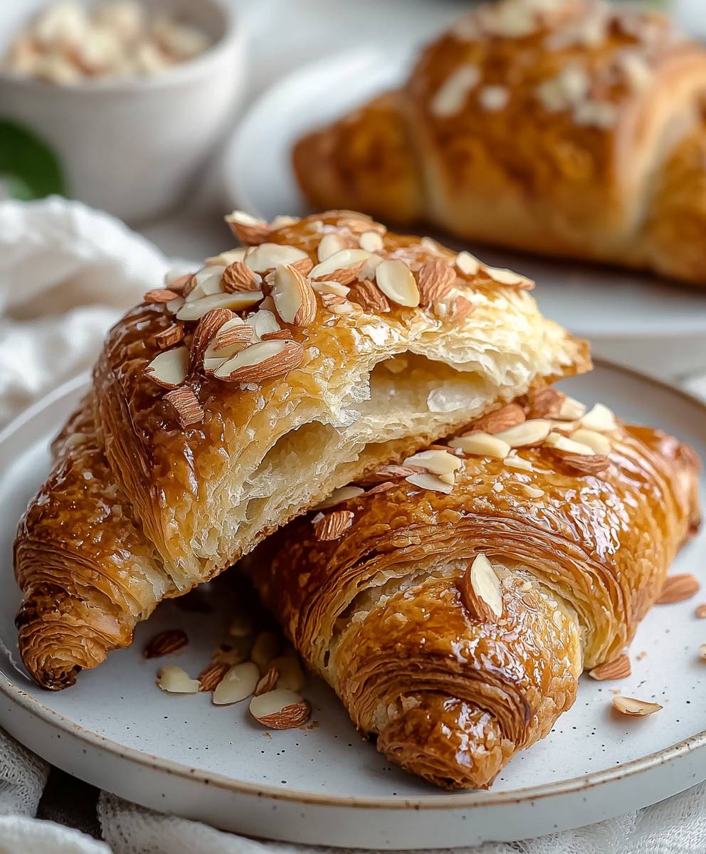Almond Croissants Baking