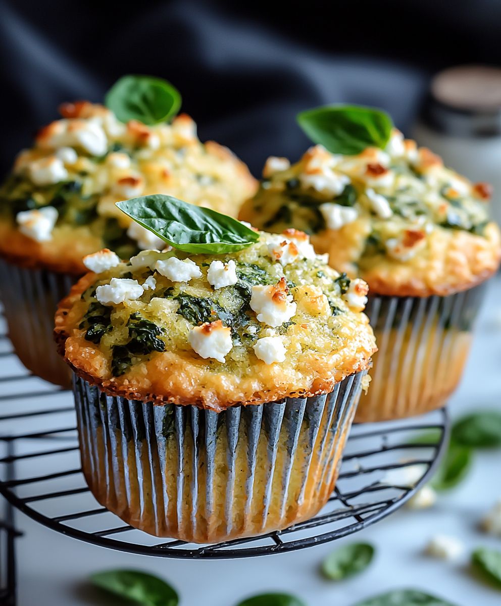 Spinach feta cheese muffins