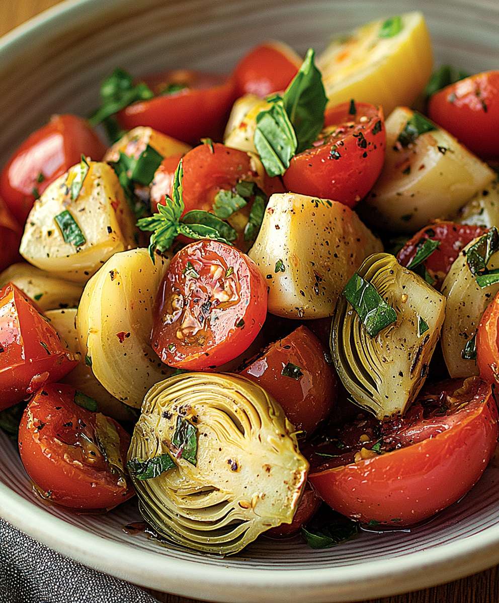 Tuscan artichoke tomato salad