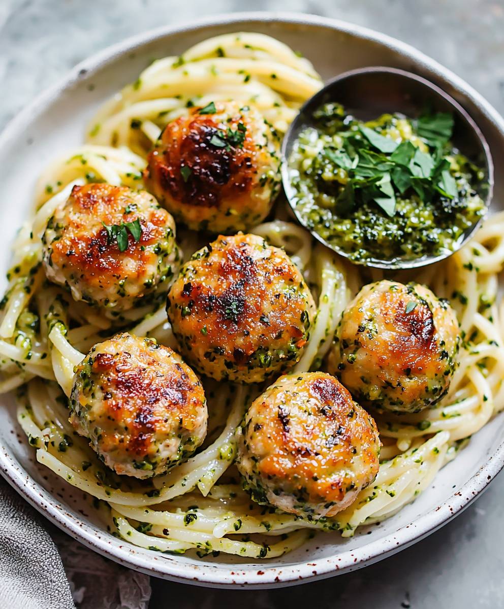 Baked Chicken Meatballs Pasta