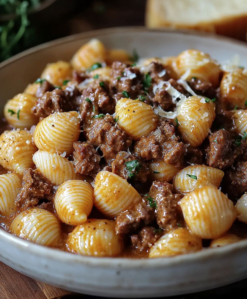 Creamy Beef Shells