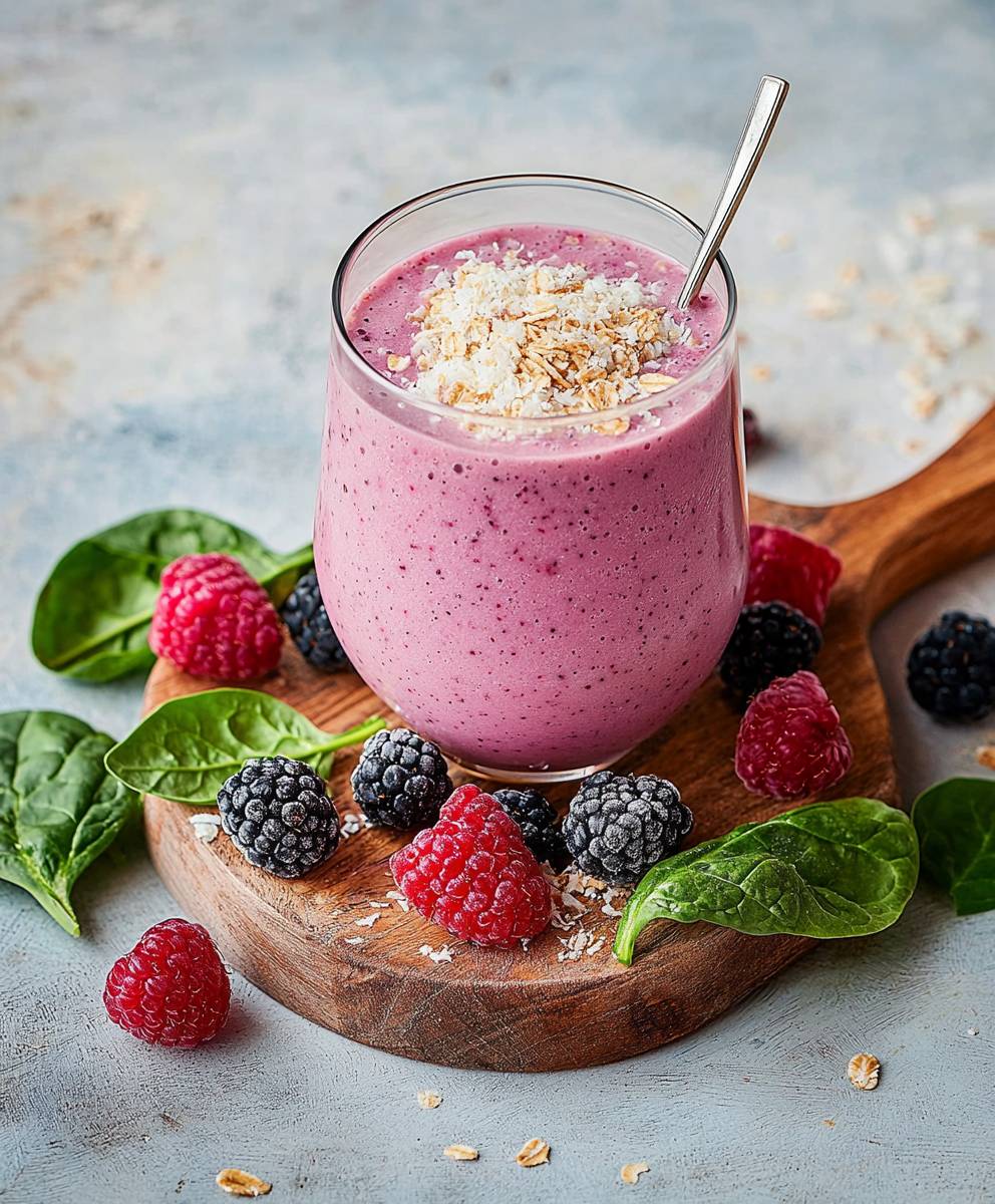 Berry spinach smoothie