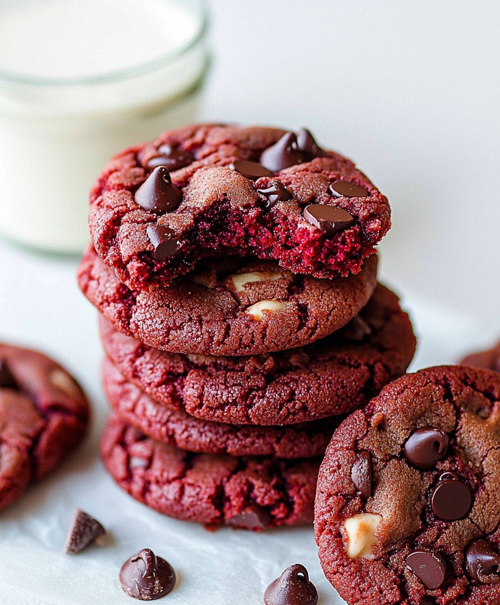 Red Velvet Chocolate Chip Cookies