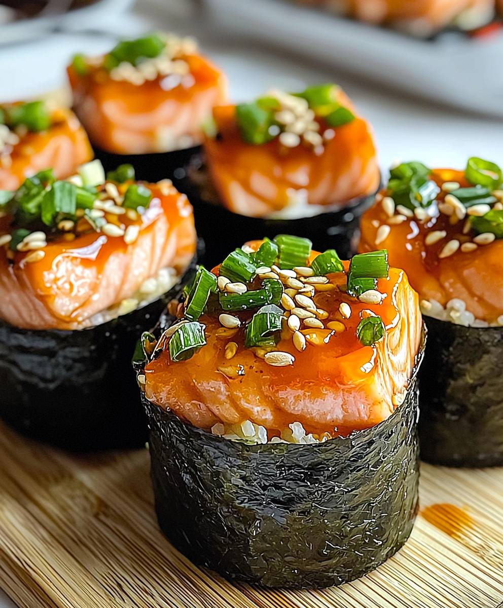 Spicy Salmon Sushi Cups