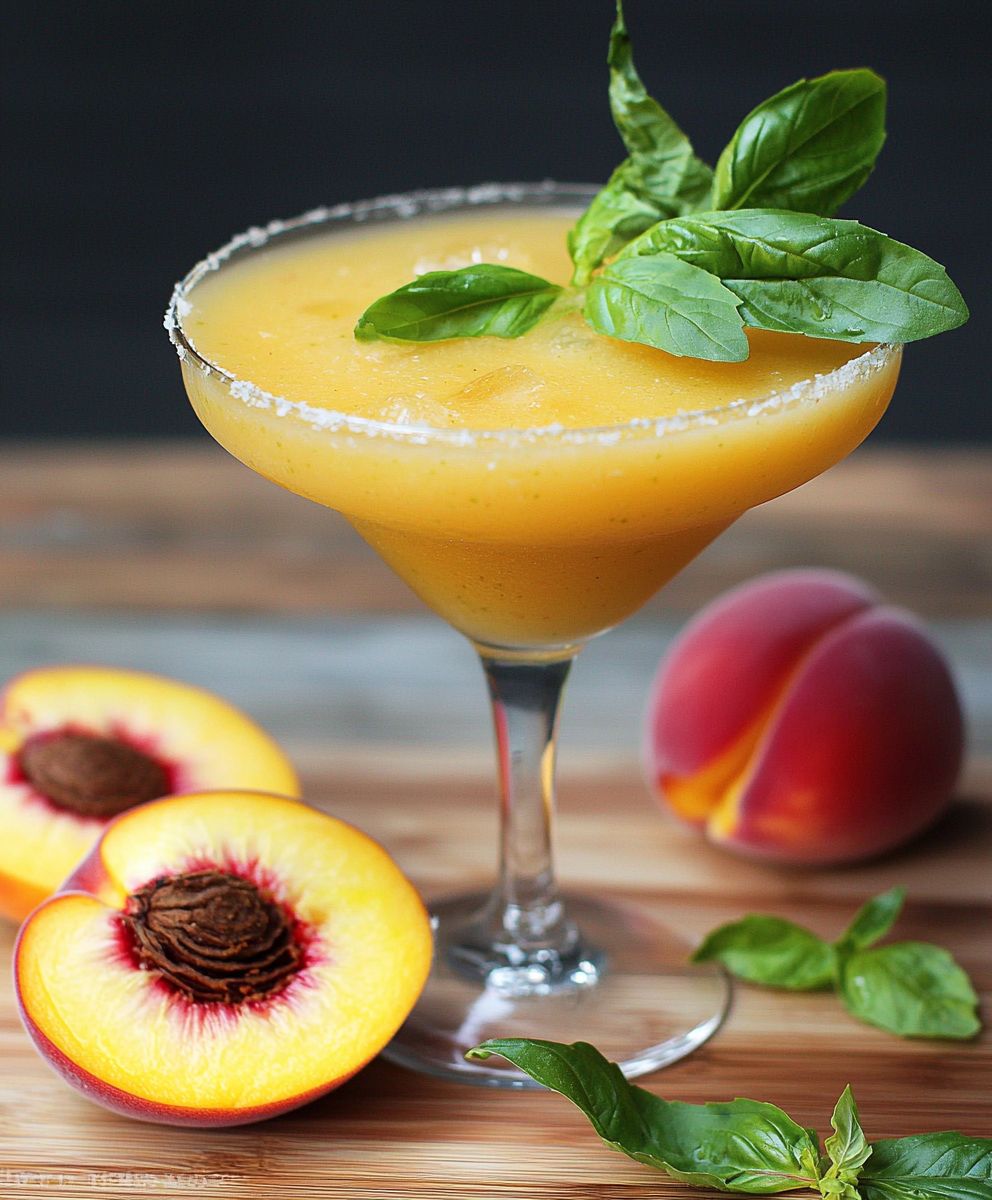 Peach Basil Margaritas