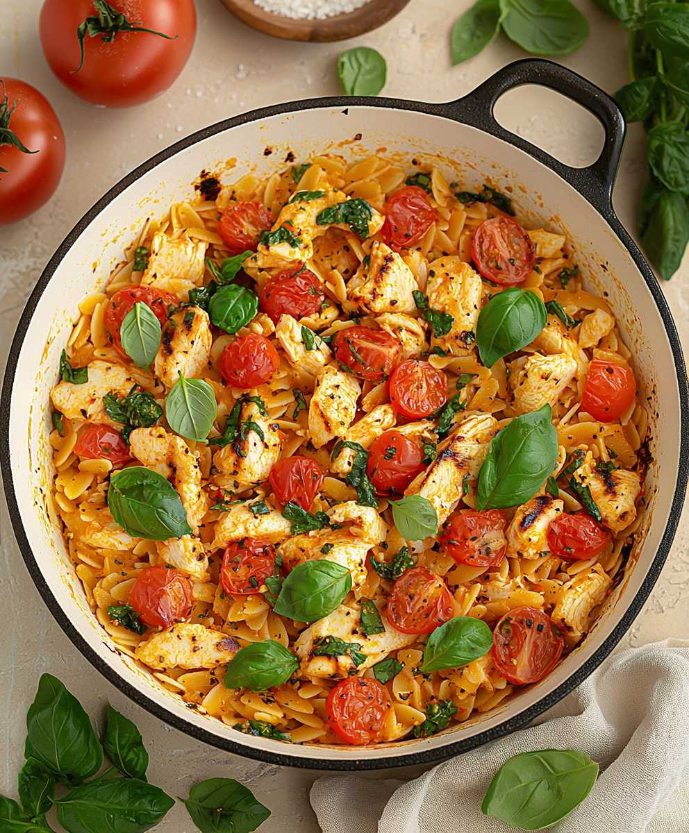 Caprese Chicken Orzo