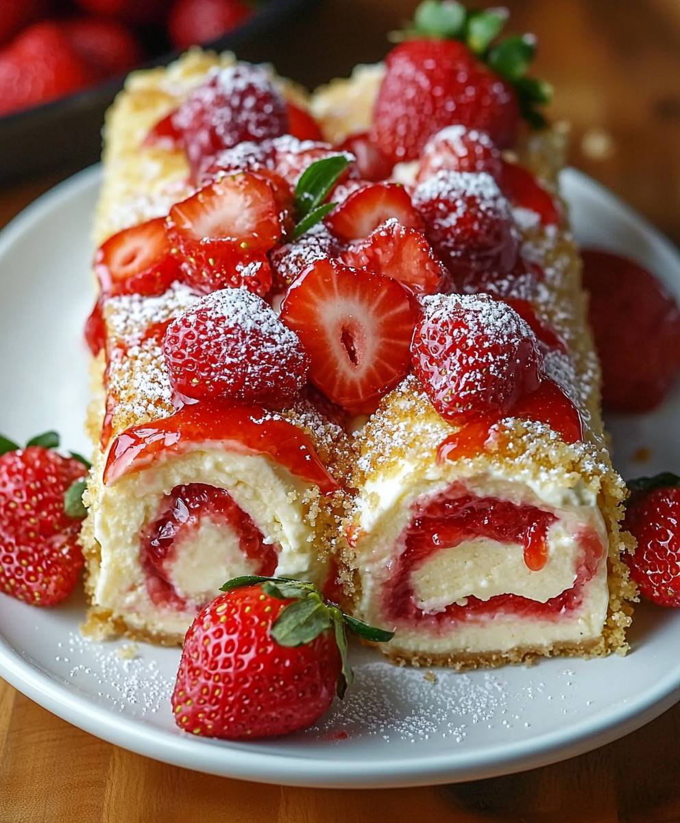 Strawberry Shortcake Cheesecake Rolls