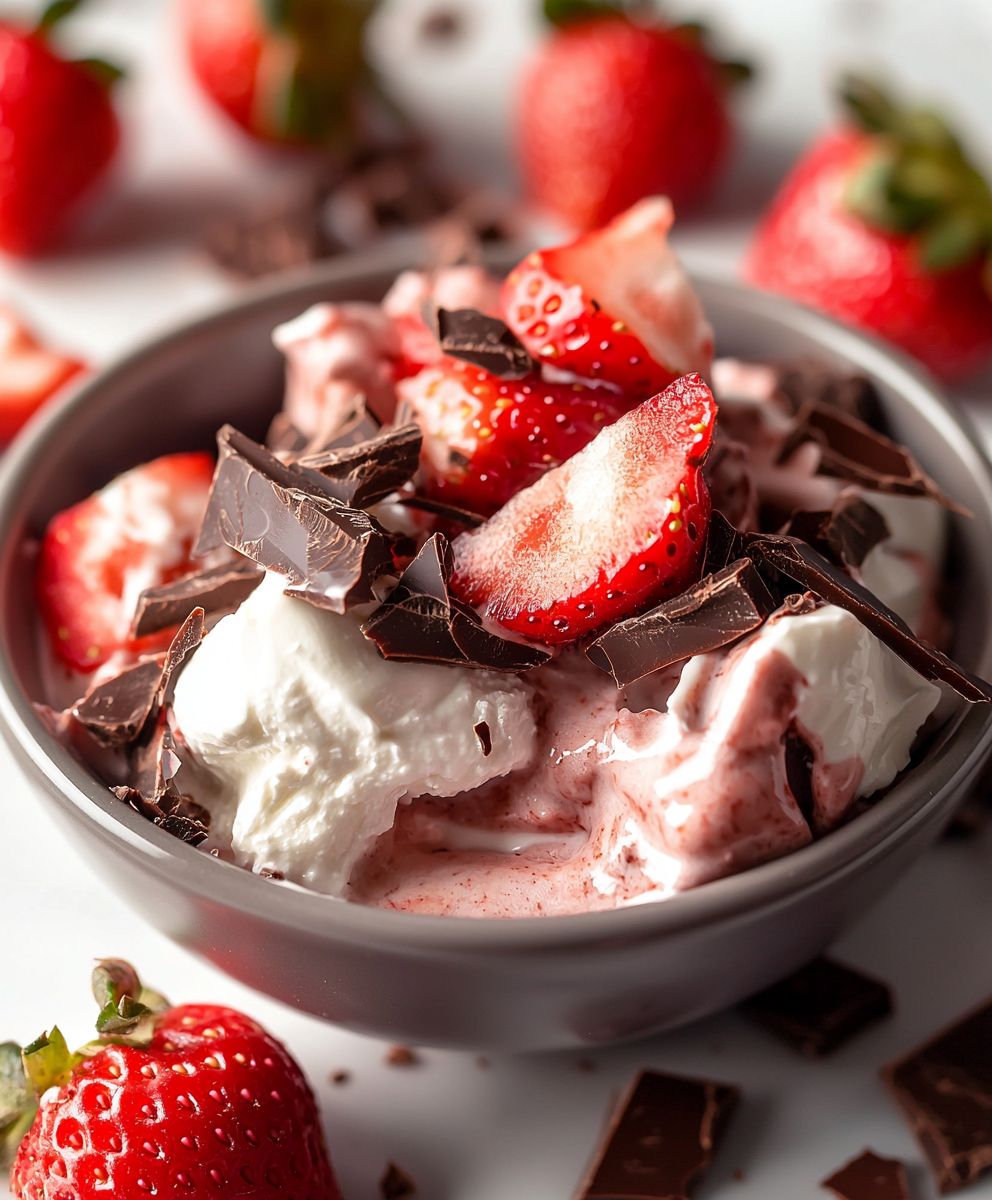 Chocolate strawberry yogurt