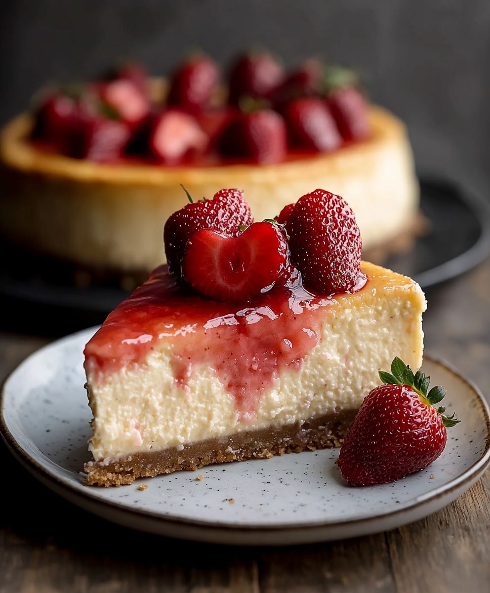 Baked Strawberry Cheesecake