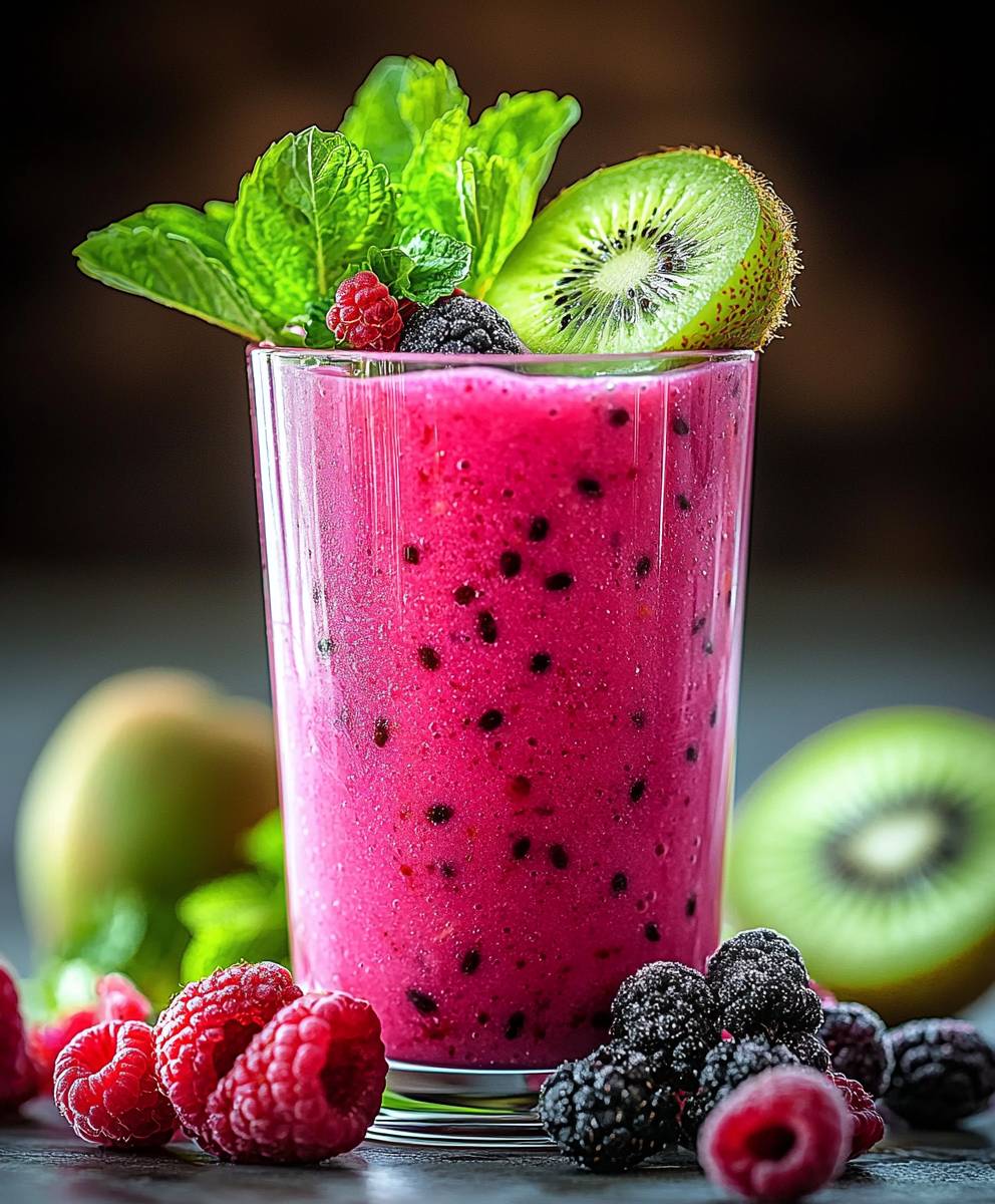 Kiwi Hibiscus Tea Smoothie