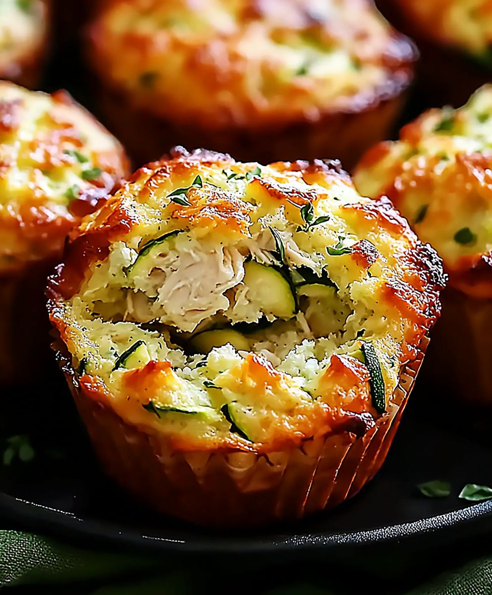 Chicken cheese zucchini muffins