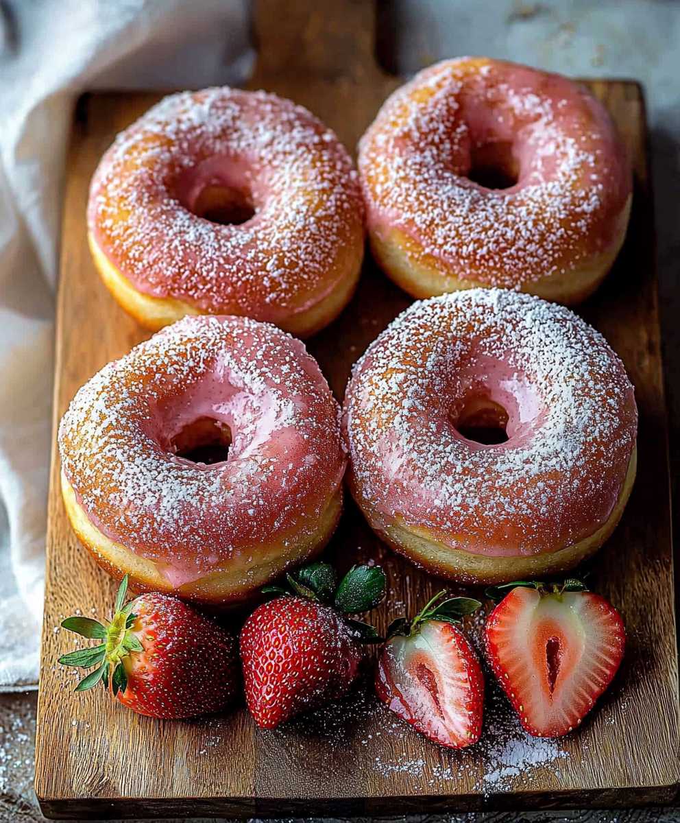 Strawberry donut rolls