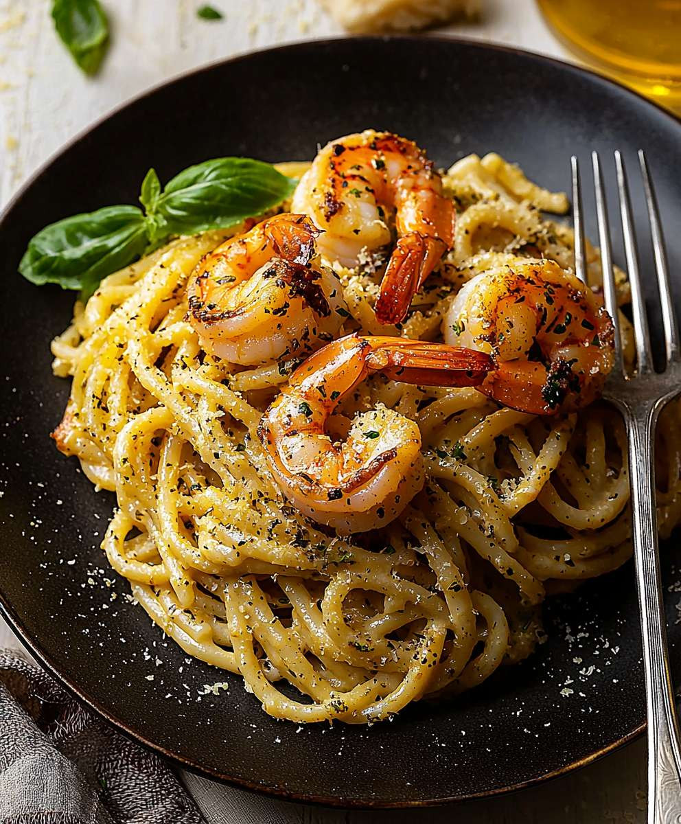 Shrimp Alfredo Bucatini