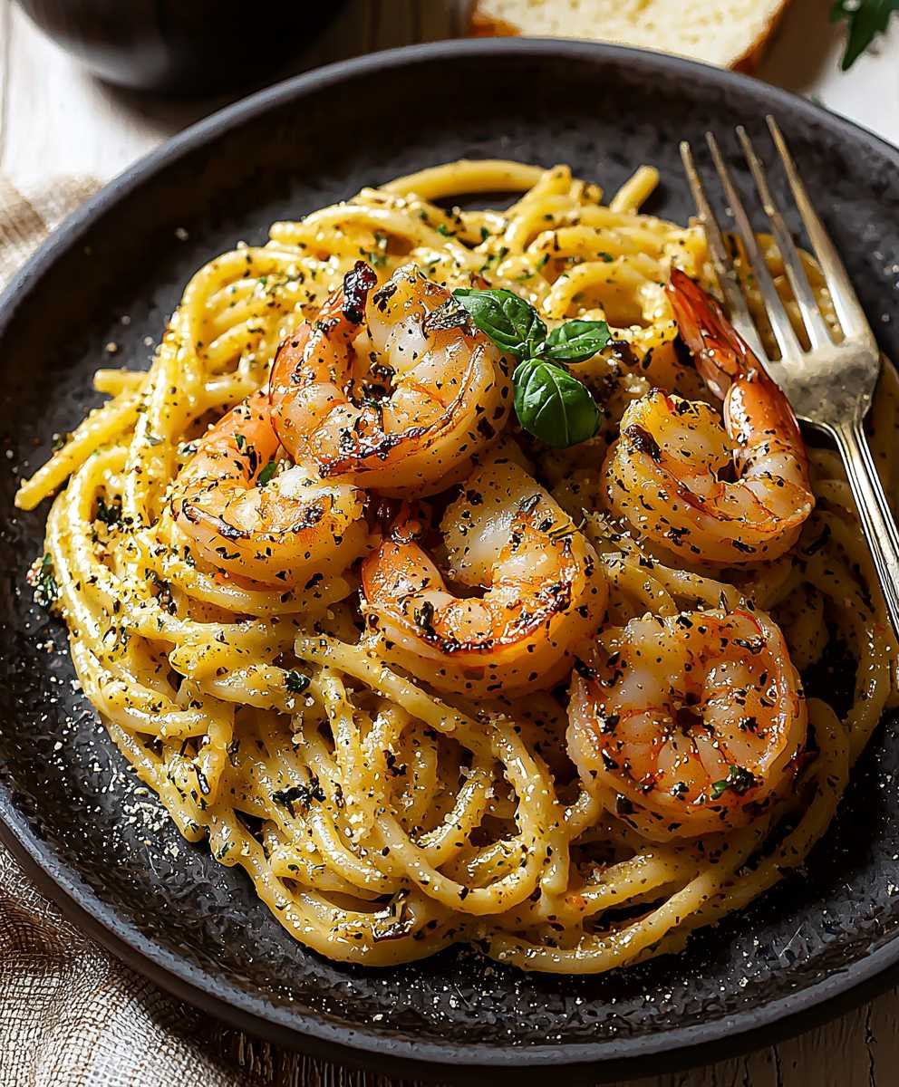 Shrimp Alfredo Bucatini
