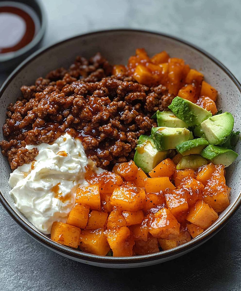 Hot Honey Ground Beef Bowls