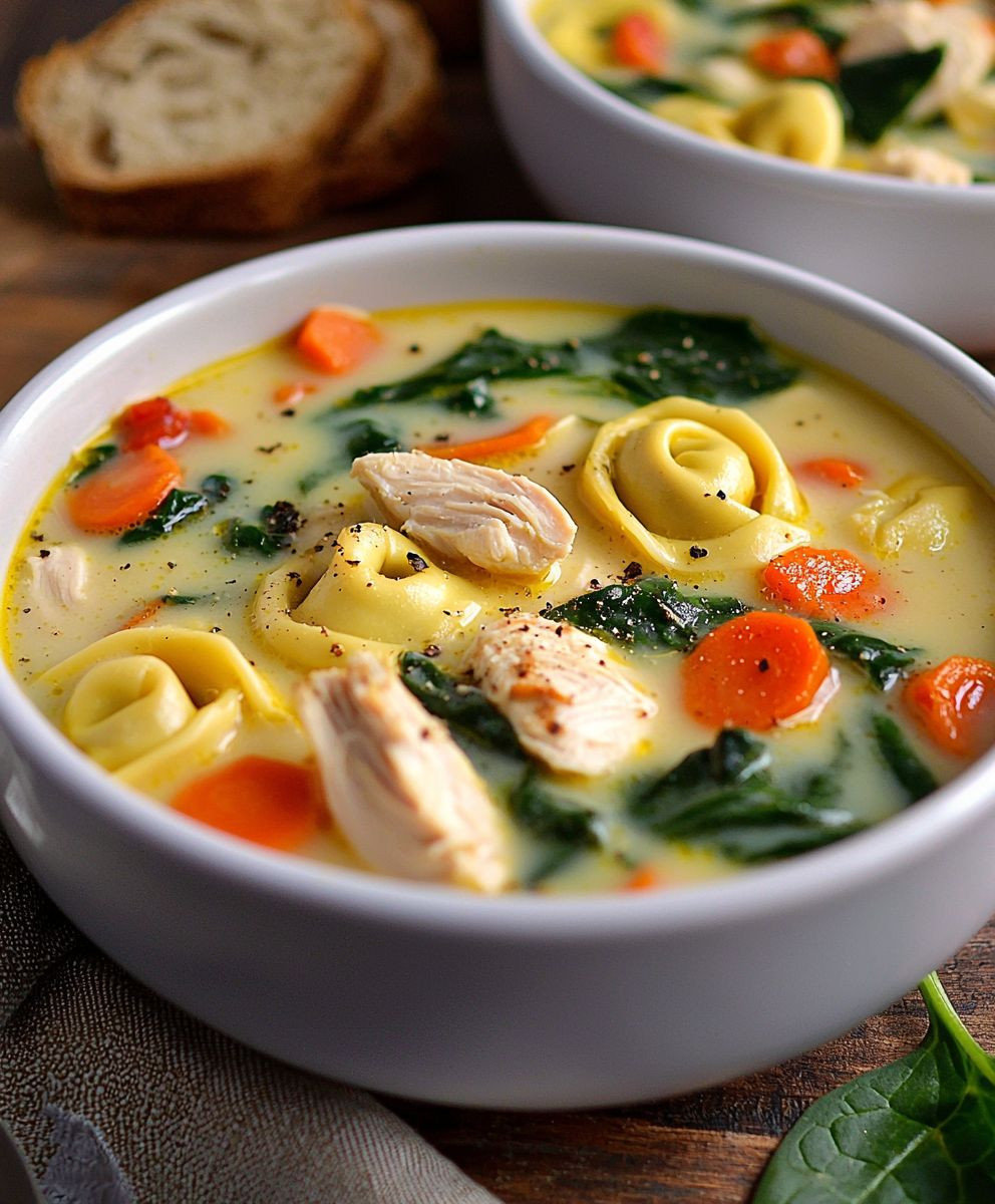 Chicken Spinach Tortellini Soup