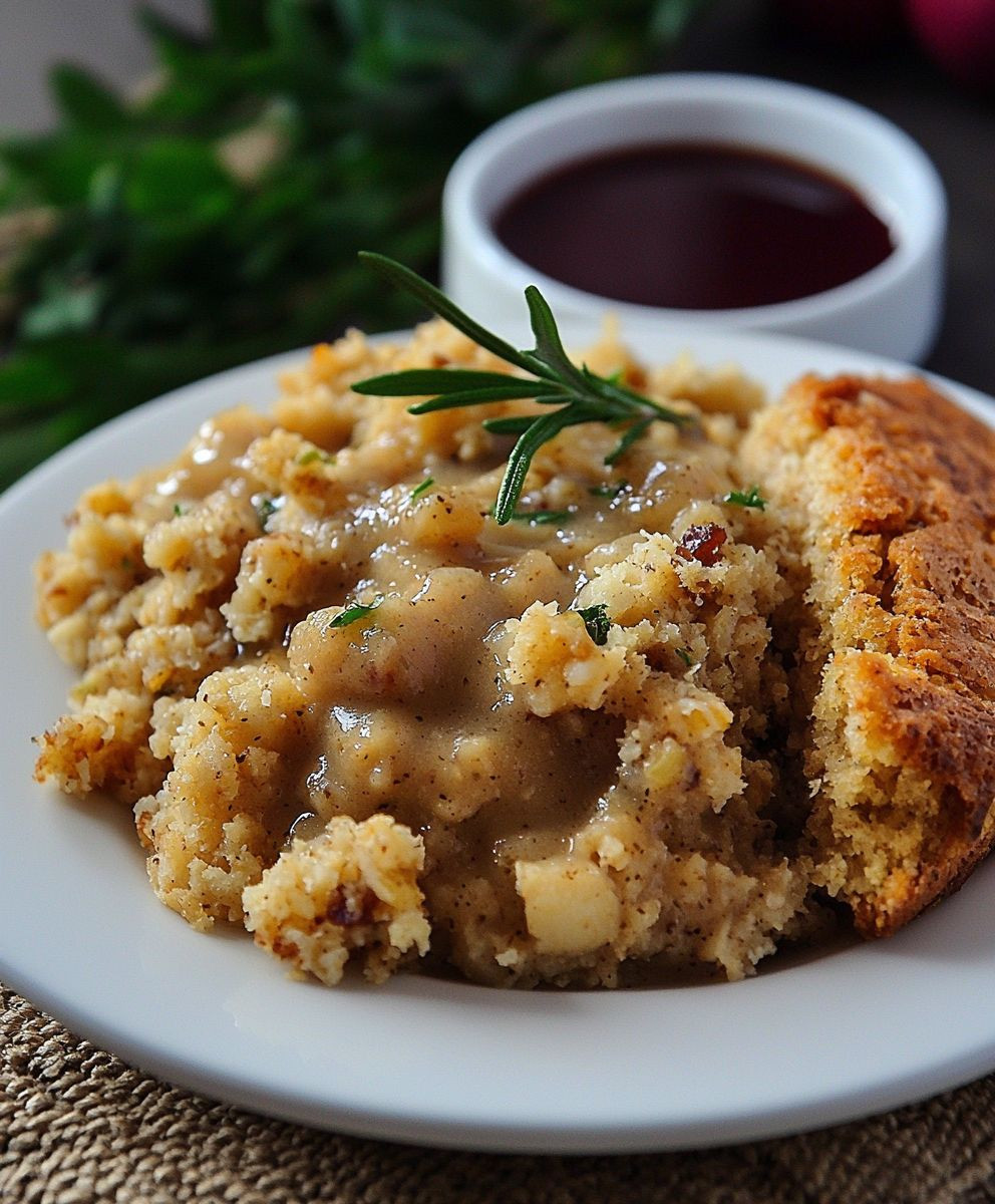 Southern cornbread dressing gravy