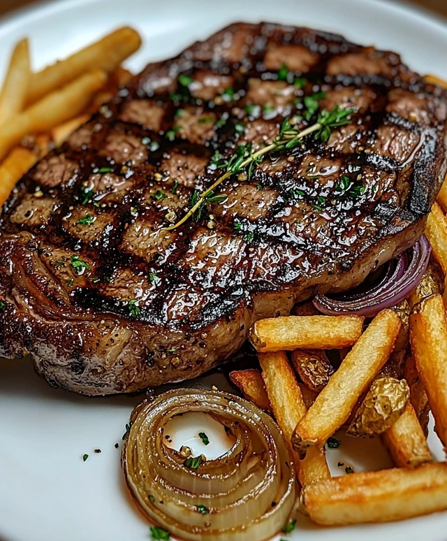 Ribeye Steak with Onions