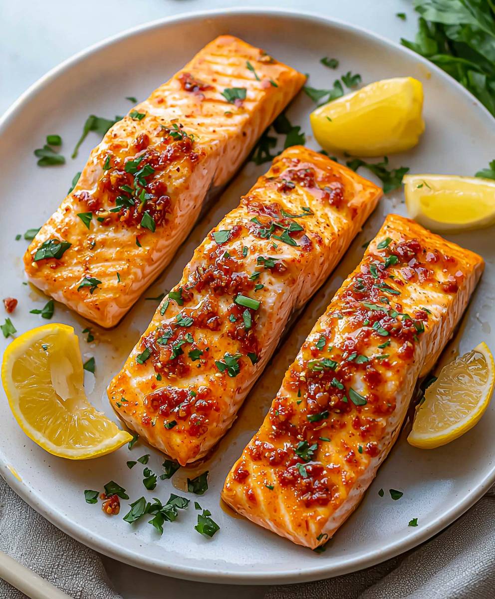 Harissa Glazed Salmon Dish