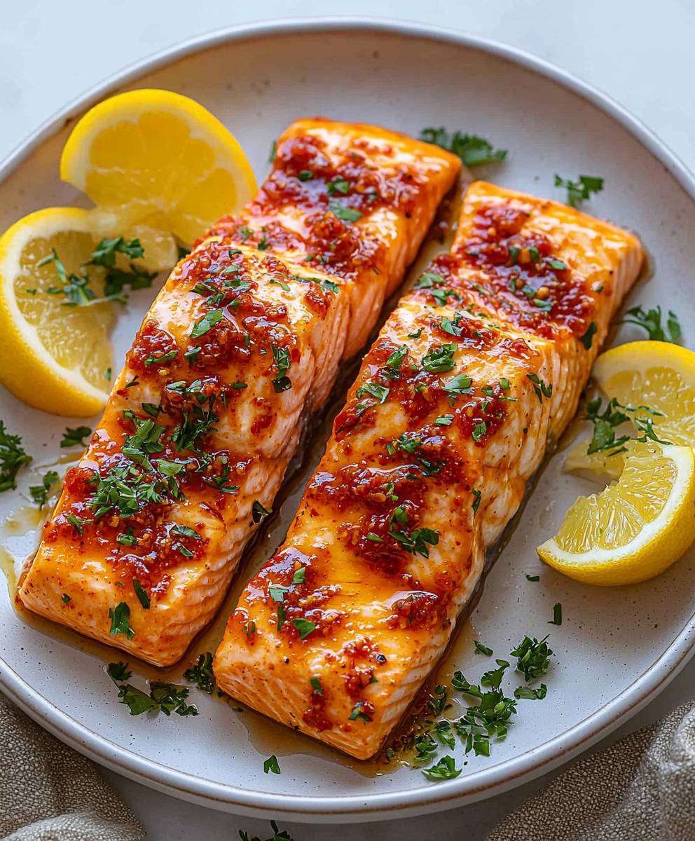 Harissa Glazed Salmon Dish