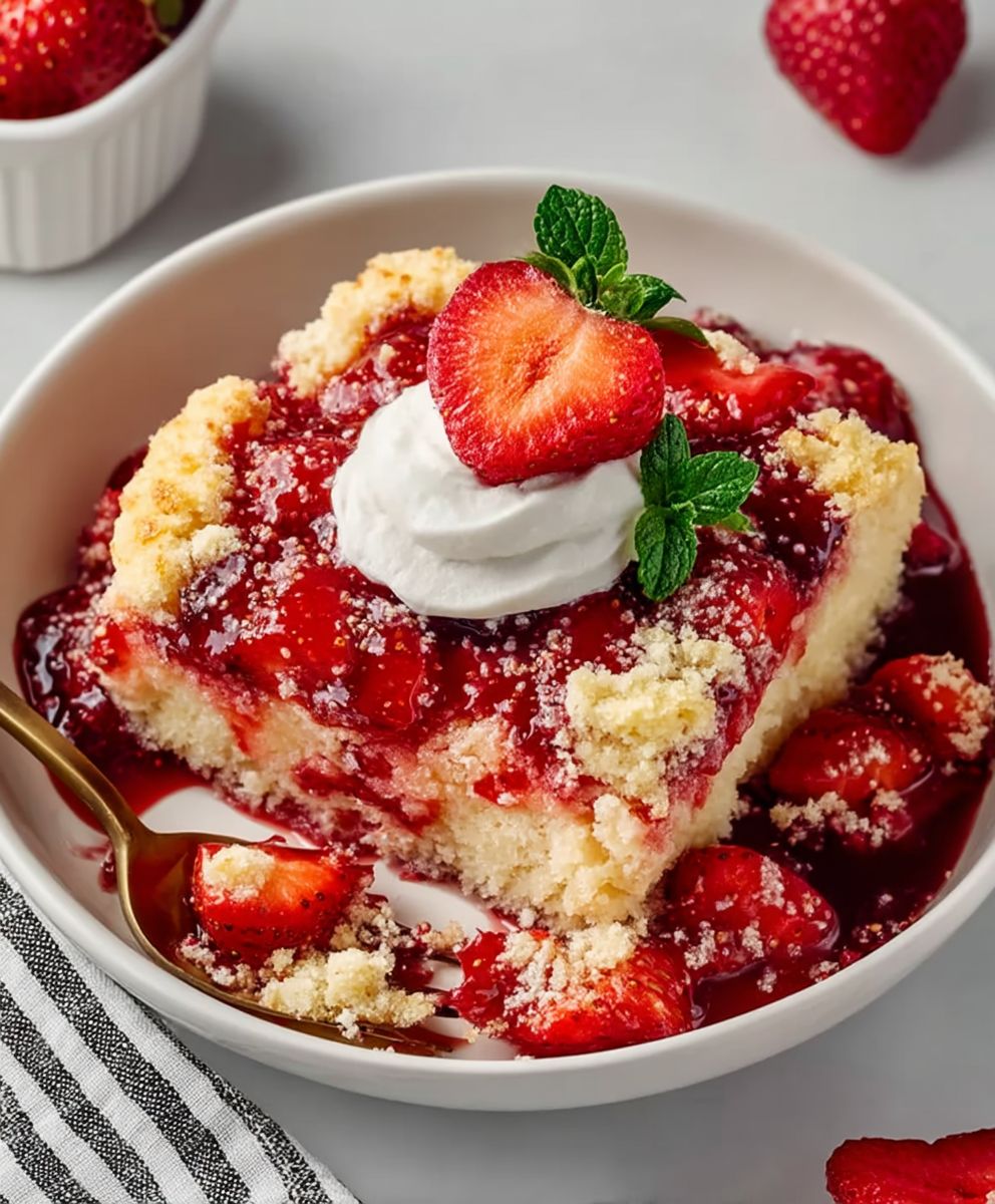 Strawberry Cheesecake Dump Cake