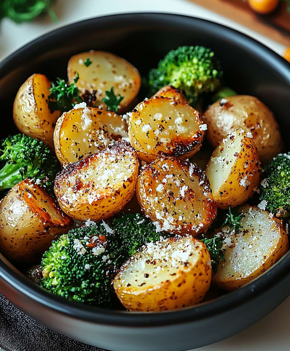 Parmesan Potatoes and Broccoli
